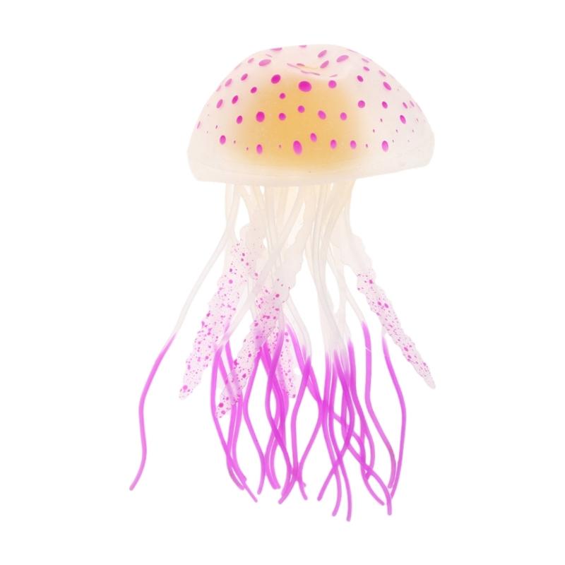 Jellyfish Aquarium Decorations Bright Color Silicone Decor Artificial Jelly-Fish