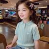 Girls' Academy Style Korean Short-Sleeve Knit Top