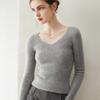 V-Neck Slim Fit Women's Cashmere Sweater - 100% Pure Goat Cashmere, 2025 New Autumn/Winter Collection.