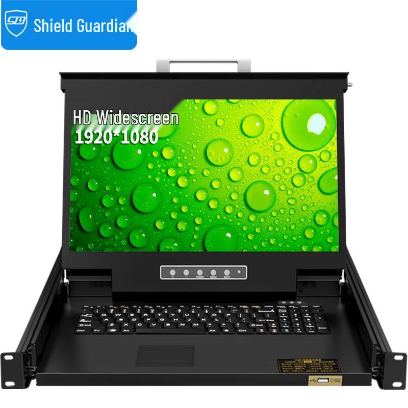 SDWS 1-Port 17.3-inch KVM Switch with Integrated Monitor Keyboard Mouse
