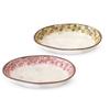 J Kitchens Kobo Curry Pair and Hasami Made In Japan Sho~Mankai Plates, Small, (Pink Blue), Ware,
