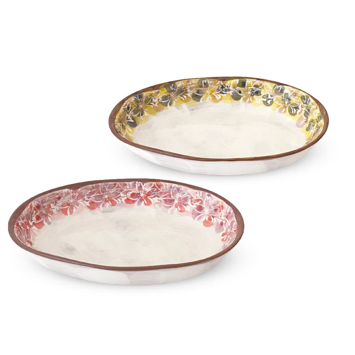 

J Kitchens Kobo Curry Pair and Hasami Made in Japan Sho~Mankai Plates, Small, (Pink Blue), Ware,