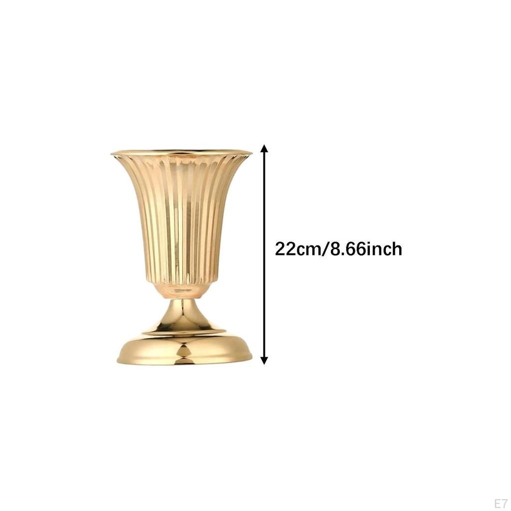 Decorative Flower Vase, Floral Arrangements, Luxurious Elegant Gold Metal Vase for Living Room,