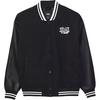Varsity Club Bomber Jacket Loose Striped Letter Print Jacket Women Jacket Black VN000GJRBLK