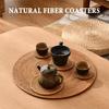 Handwoven Rattan Coaster Set Heat-Resistant Placemats for Cups Teapots Casserole Natural Eco-Friendly Rustic Table Protector for Home Kitchen