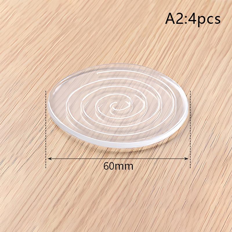 4 Τεμ./Σετ Διαφανές Σιλικονούχο Πατάκι Ποδιού Επίπλου Τραπέζι Καναπές Πόδι Αυτοκόλλητο PU Επίθεμα Αντικρούσης Πόδι Κρεβατιού Αθόρυβο Αντιολισθητικό Πατάκι