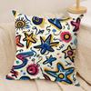 Cute Graffiti Cushion Cover Pillowcase Ultra Soft Skin Friendly Fabric Cloud Like Comfort & Concealed Zipper