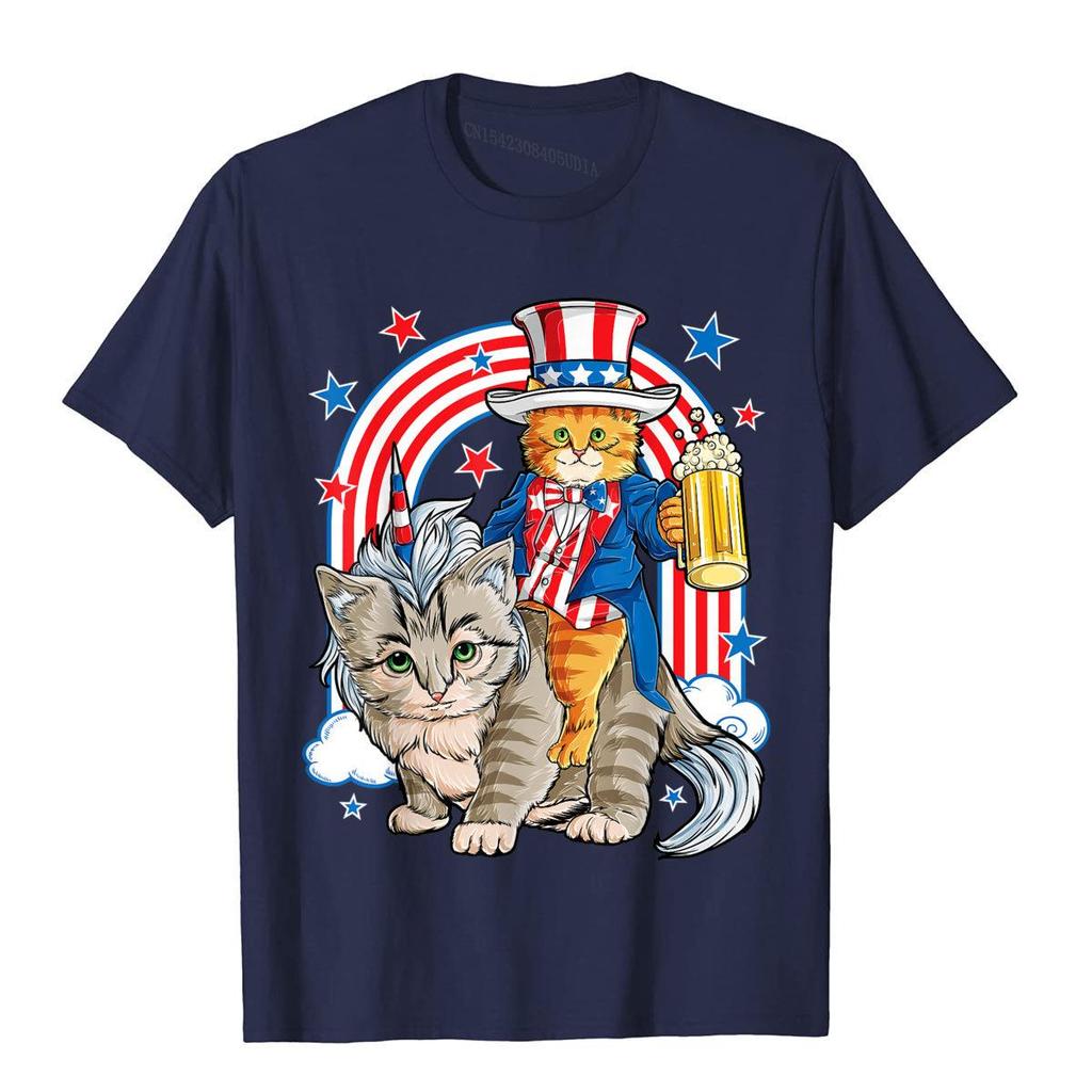 Cat 4th Of July T Shirt Caticorn Unicorn Meowica Women Unisex Tshirt Unisexga Tops Shirts Cotton Unisex T Shirts Summer Company