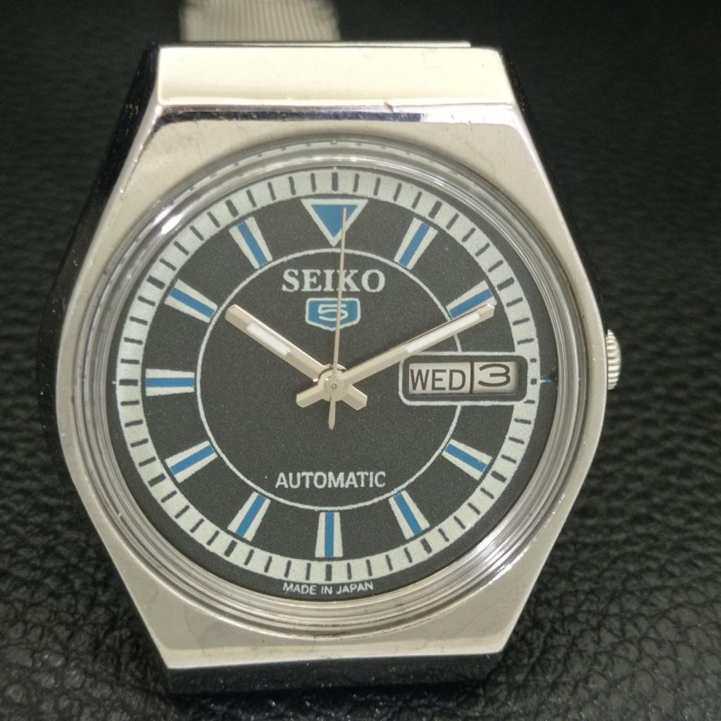AUTOMATIC VINTAGE SEIKO 5 JAPAN 6309A MENS BLACK COLOR DIAL WATCH A702717-1