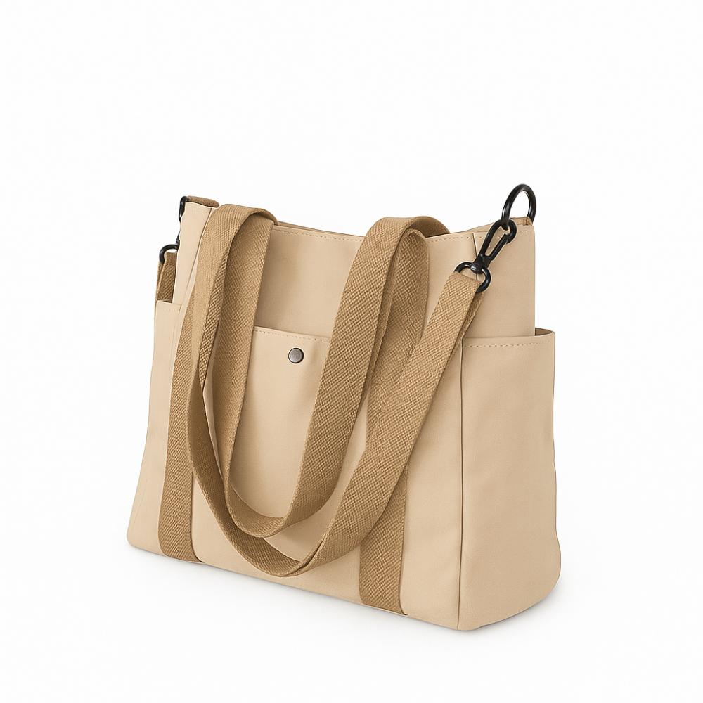 Large Capacity Multi Pocket Tote Bag Solid Color Nylon Crossbody Bag Canvas Tote Bag Commuting