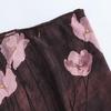 2024 Autumn Women's Silk Satin European American Style Printed Skirt