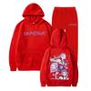 Unisex Hooded Sweatshirt Set Kpop Style Printed Loose Fit Winter