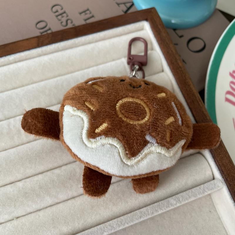 Cute Cartoon Donut Bread Plush Decoration Pendant Keychain Kawaii Simulated Food Stuffed Doll Backpack Pendant Accessories Gifts