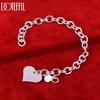 925 Sterling Silver Romantic Heart Bracelet Gift Wedding Jewelry