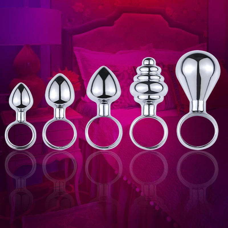 New Metal Butt Plug Anal Ring Finger Pull Ring Handheld Anal Plug Beginner's Entry Anal Expansion G-Spot Anus