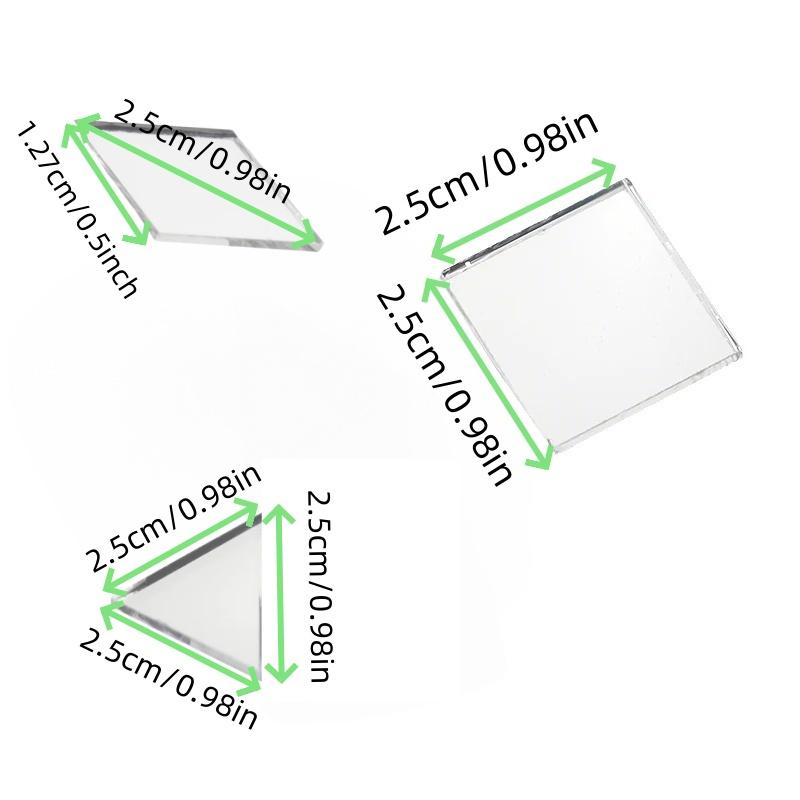 100PCS 2.5cm/0.98inch Glass Mirror Mosaic Tiles Bulk Diamond Rhombus Shape DIY Craft Handcrafted Accessory Home Wall Artwork