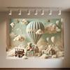 Cartoon Hot Air Balloon Teddy Bear Photography Backdrop Kids Birthday Party Decor Baby Shower Supplies Newborn Photo Shoot Prop