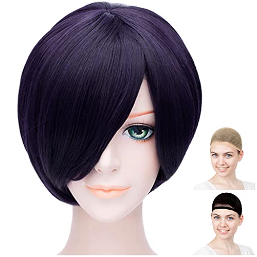 Парик Eden Cosplay, Премиум Гладкий Короткий 30 см Темно-фиолетовый (Почти черный) WIG5387