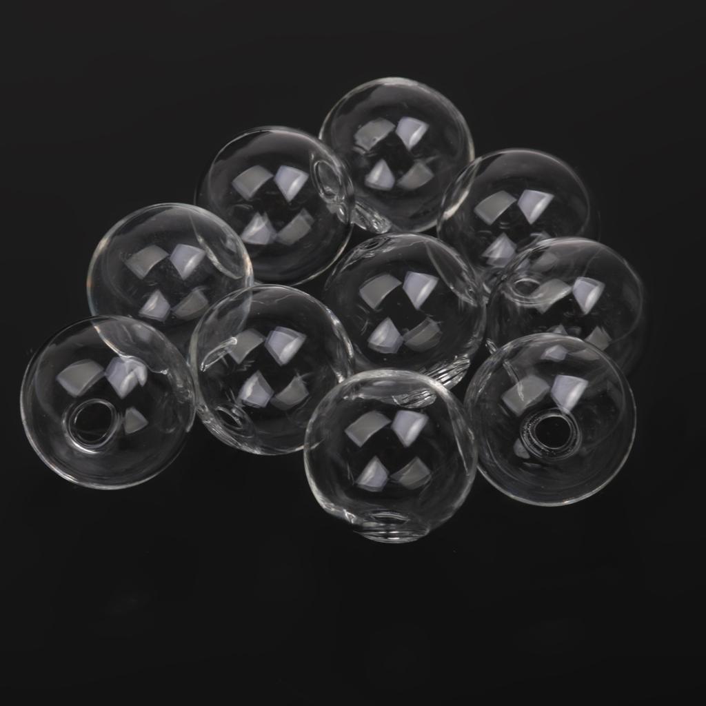 Globe Glass Bottle Pendant Locket 20mm Ball 5mm Mouth 10PCS Clear