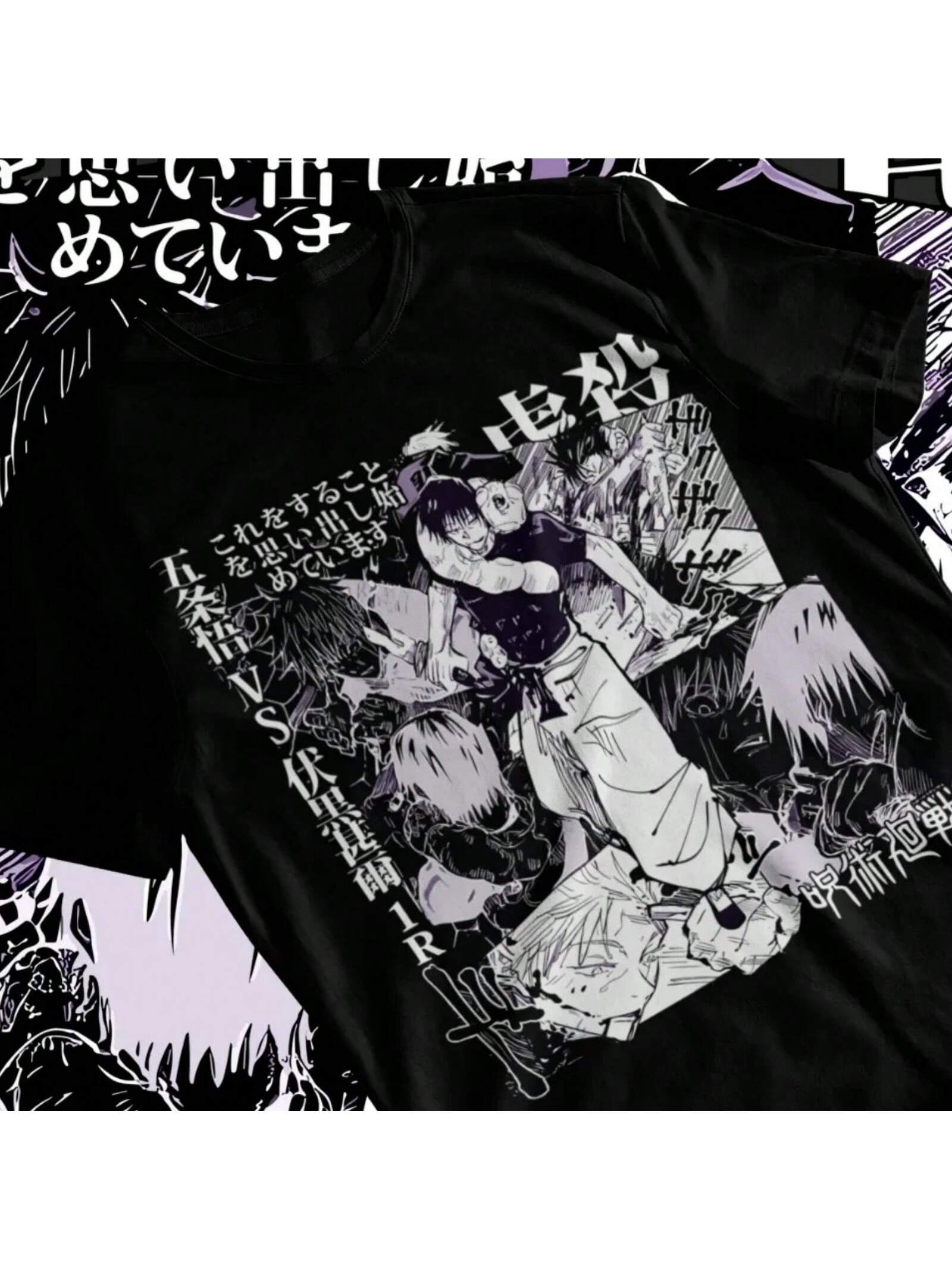 Fushiguro Toji T-Shirt Anime Horror Black White Short Sleeve Tee S разноцветный