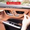 Car Door Handle Button Panel Leather Protective Cover Trim For Mercedes Benz C Class W206 GLC X254 2023 2024 2025 Accessories