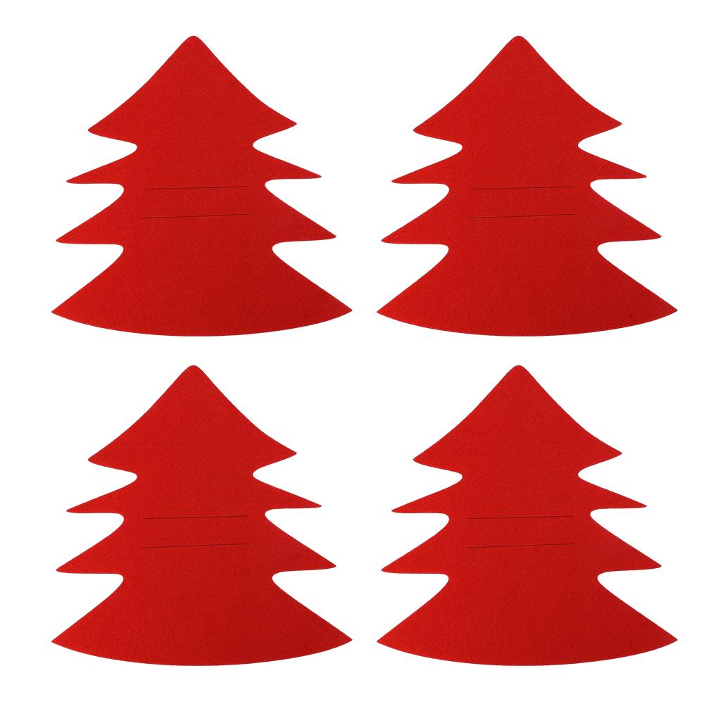 4PCS Christmas Cutlery Holder Bags Snowflake Xmas Tree Knife And Fork Pocket Cutlery Bag Xmas New Year Dinner Table Decorations