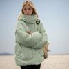 Damen Übergroße Kapuzen-Daunenjacke Mit Großen Taschen Warmer Dicker Baumwollgepolsterter Mantel Lässige Streetwear Winterjacke