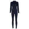 Women 3mm Neoprene One-Piece Thermal Wetsuit Mock Neck Long Sleeve Front Diagonal Zipper Jumpsuit for Swimming Surfing Diving
