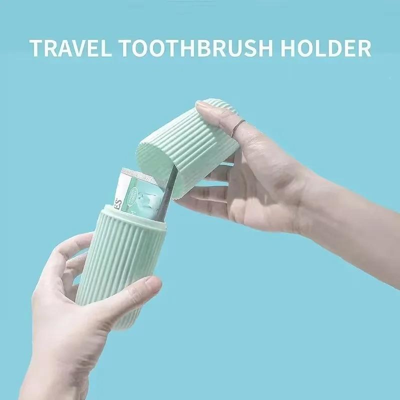 Travel Toileting Cup Toothbrush Cup Toothpaste Storage Box Portable Dental Appliance Box Toothbrush Bucket Simple Mouthwash Cup