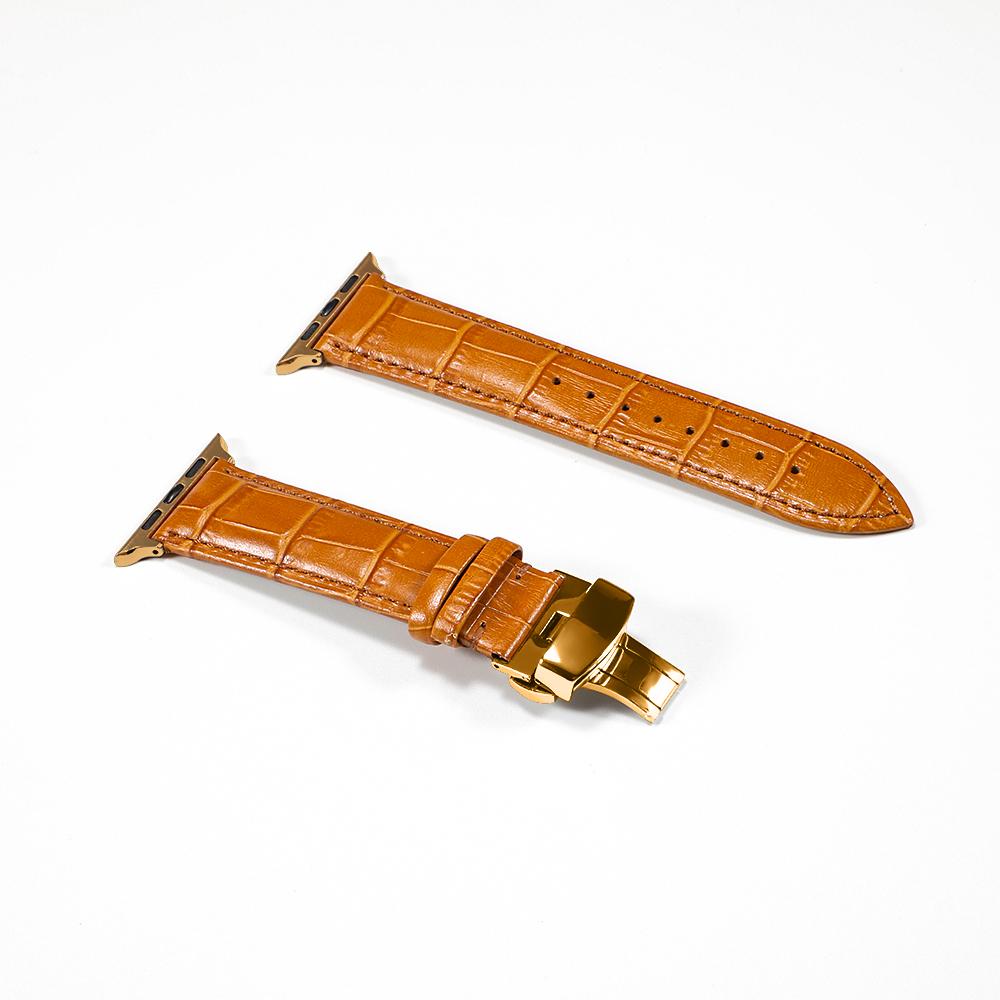 Leather strap for Apple watch band 44mm 40mm 45mm 41mm 49mm 42mm 38mm Butterfly buckle Bracelet iwatch serie 3 5 6 se 7 8 ultra