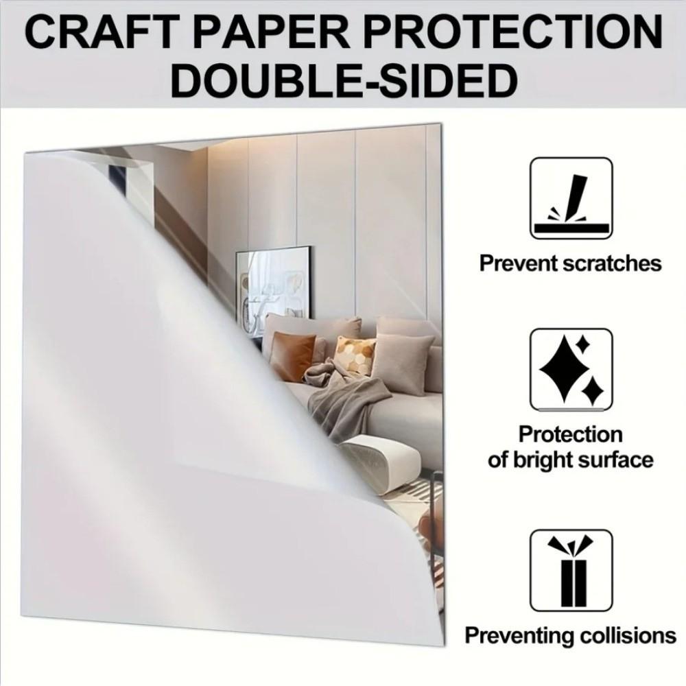 4pcs Thickened Acrylic Mirror Stickers 20/30cm DIY Art Stickers New 3D Mirror Stickers  Living Room