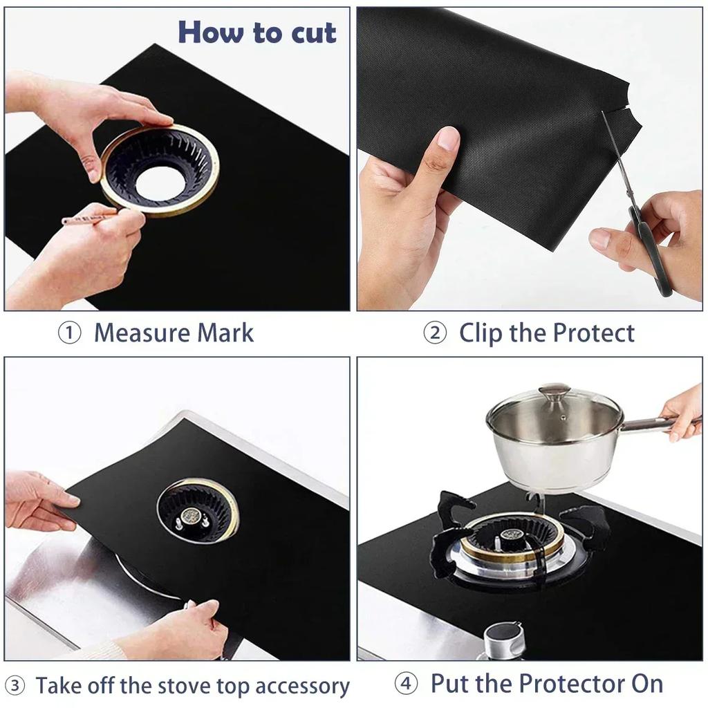 Stove Burner Covers Gas Stove Protectors Reusable Non-Stick  Fast Clean Liners Washable Stove Top Covers for Kitchen/Cooking