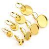 Edelstahl Gold Plated 8-20mm Französische Hebel Cabochon Ohrring Fassung Leere Basis Cameo Schale DIY Ohr Schmuck Zubehör