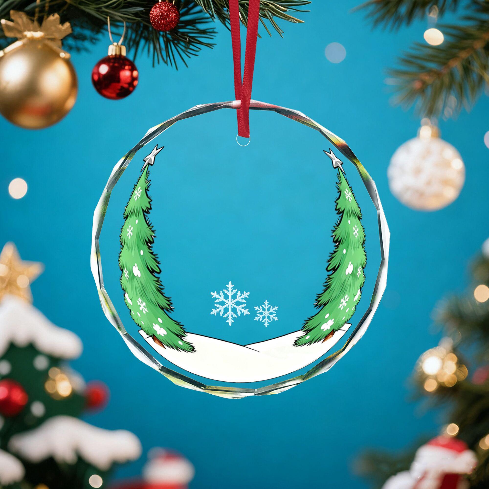 

Personalized Christmas Ornament,Custom Family Keepsake Crystal Glass,Unique Xmas Tree Baubles Decoration 2025,New Year Gift single pendant