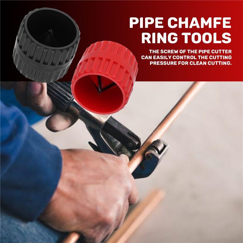 A84E-2 Pcs Inner And Outer Reamer Pipes And Pipe Deburring Reamer Pipe Chamfering Tools Suitable For PVC PPR Copper Pipe