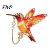 Oil Dripping Bird Pin Rhinestone Hummingbird Brooch Pin, Lapel Sweater Cardigan Coat Suits Accessories, Jewelry Gift for Women