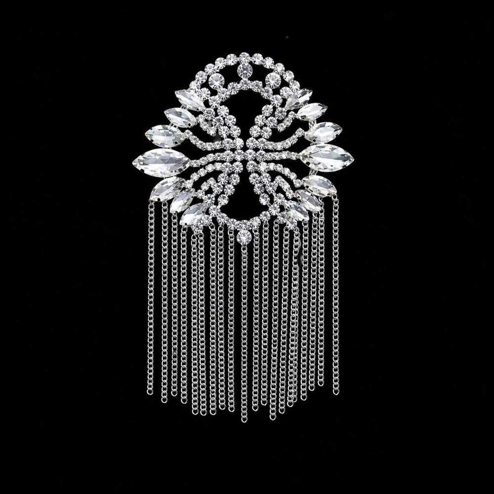 Fringe Shoulder Epaulets Sparkly AB Crystal Shoulder Ornament Rhinestone Epaulets Fashion Shoot