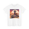 Unique Adult T Shirt Frenchie Cowboy Riding Alligator Retro Western Funny Dog