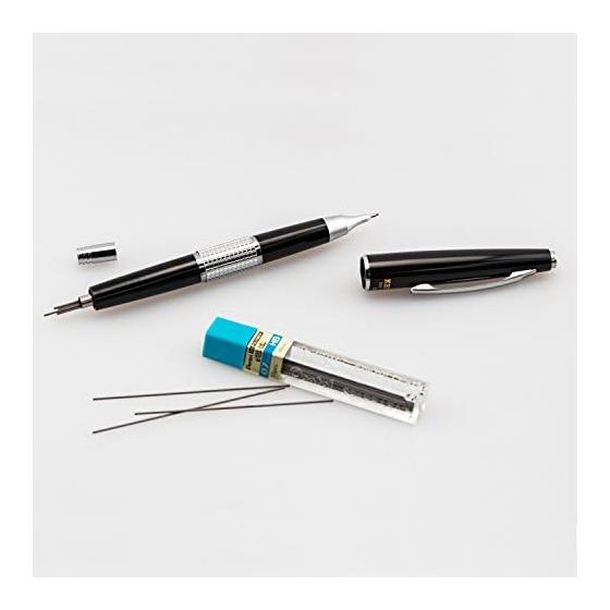 Pentel KERRY Mechanical Pencil 0.7mm Limited Edition Black (Imported) - 1971 Classic Cap-Style Luxury Drafting Pen, Overseas Color P1037-A, Aluminum,