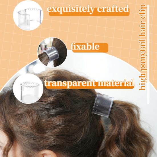 Damen Haarnadel Anti-Rutsch Kammzähne Hoher Pferdeschwanz Haarspange Schnallen-Design Transparent