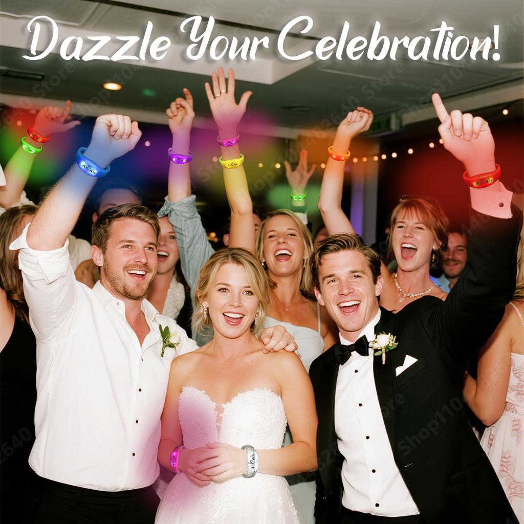 20-100 Piezas Pulseras LED para Bodas Pulsera Luminosa Activada por Música y Sonido Pulseras que Brillan en la Oscuridad Para Suministros de Fiesta de Cumpleaños