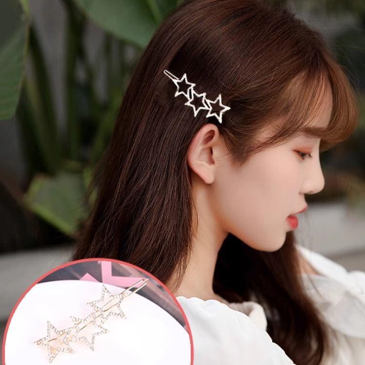 Alloy Star Five-Pointed Hairpin Clip - Women's Hair Accessory
