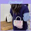 Adorabile Borsa a Tracolla Mini Stile Principessa per Bambine con Perle e Dettagli in Pizzo