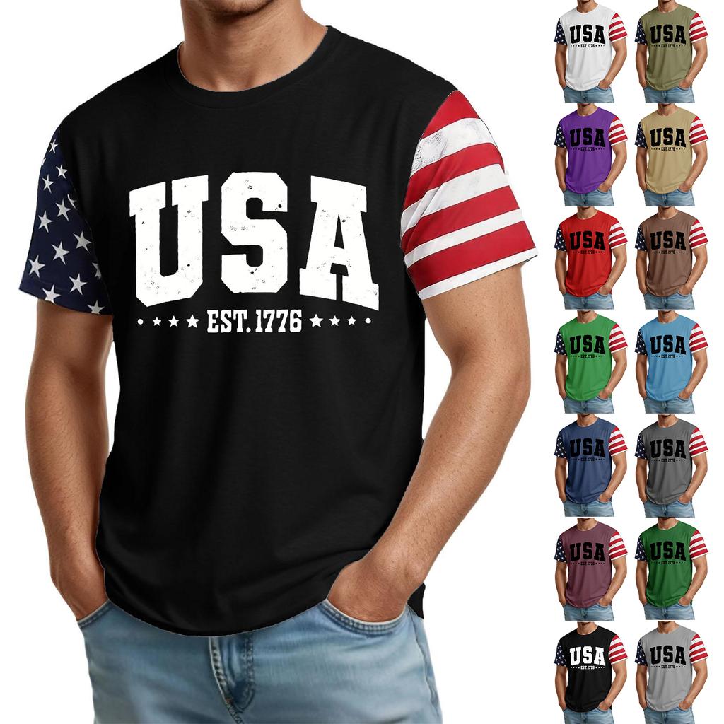Men's Casual Round Neck Lightweight Breathable Short-Sleeve Top