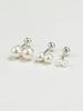 Minimalpiercing 925 Silver Double Pearl Piercing Earrings