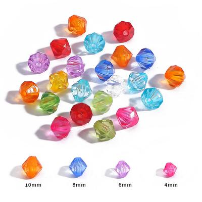 4-10mm Austria Faceted Bicone Crystal Acrylic Loose Spacer Beads DIY Jewelry Making