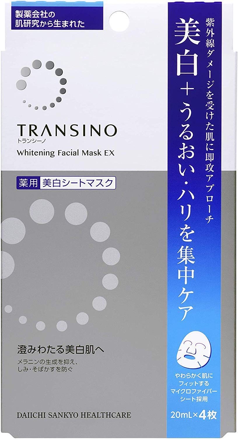 

Transino Medicated Whitening Facial Mask EX Face Mask 4 шт. [Квази-лекарство]