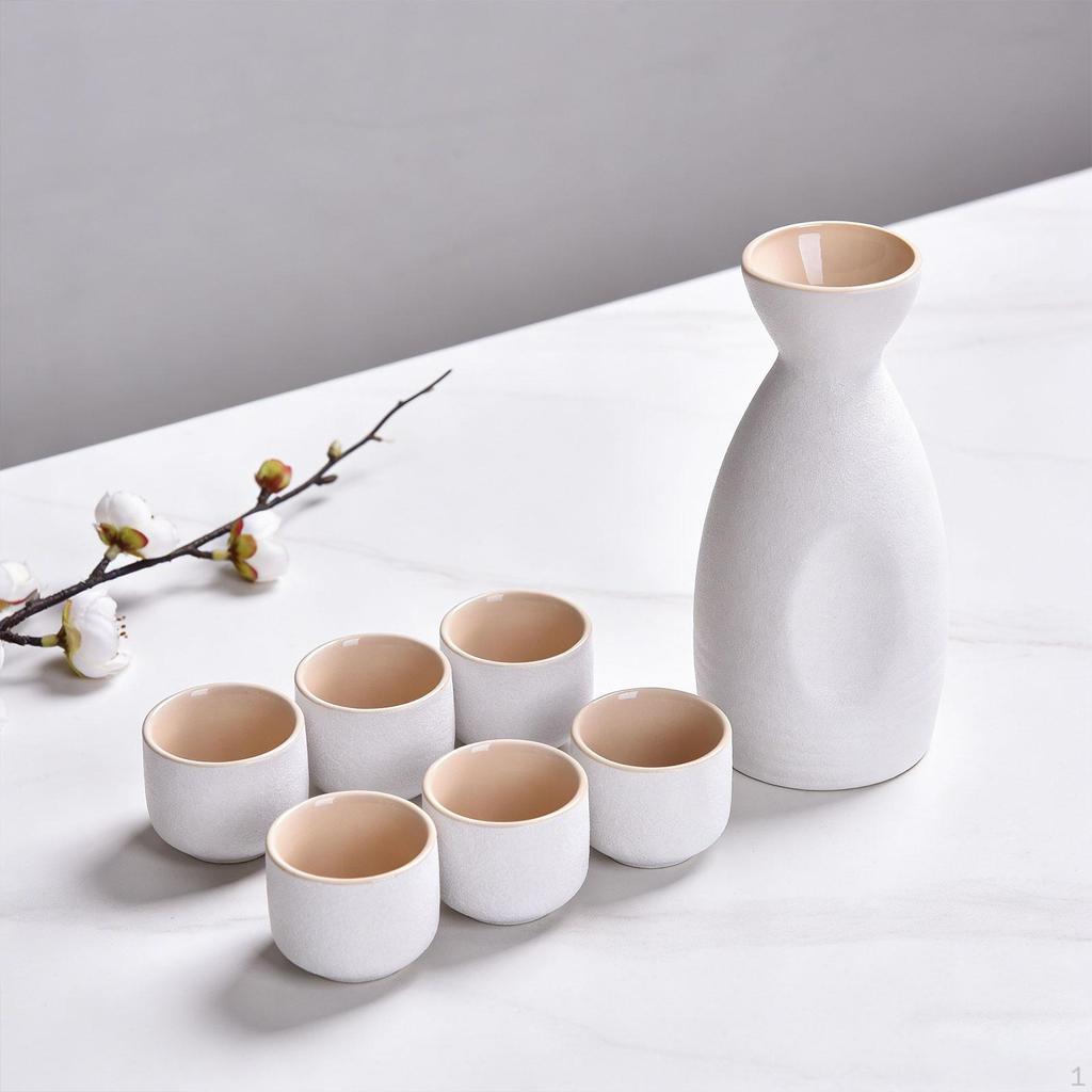 Ceramic Sake Pot and Cups Creative Crafts Drinkware for Home Office Cupboard Cabinet Decor