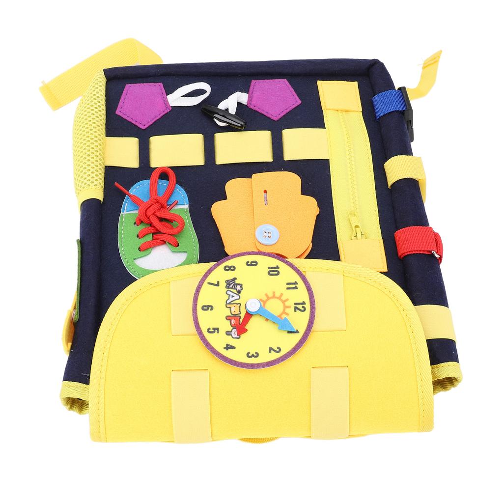 Toddler Backpack with Buckles Felt Educational Learning Activity Sensory Backpack Large Capacity Bag