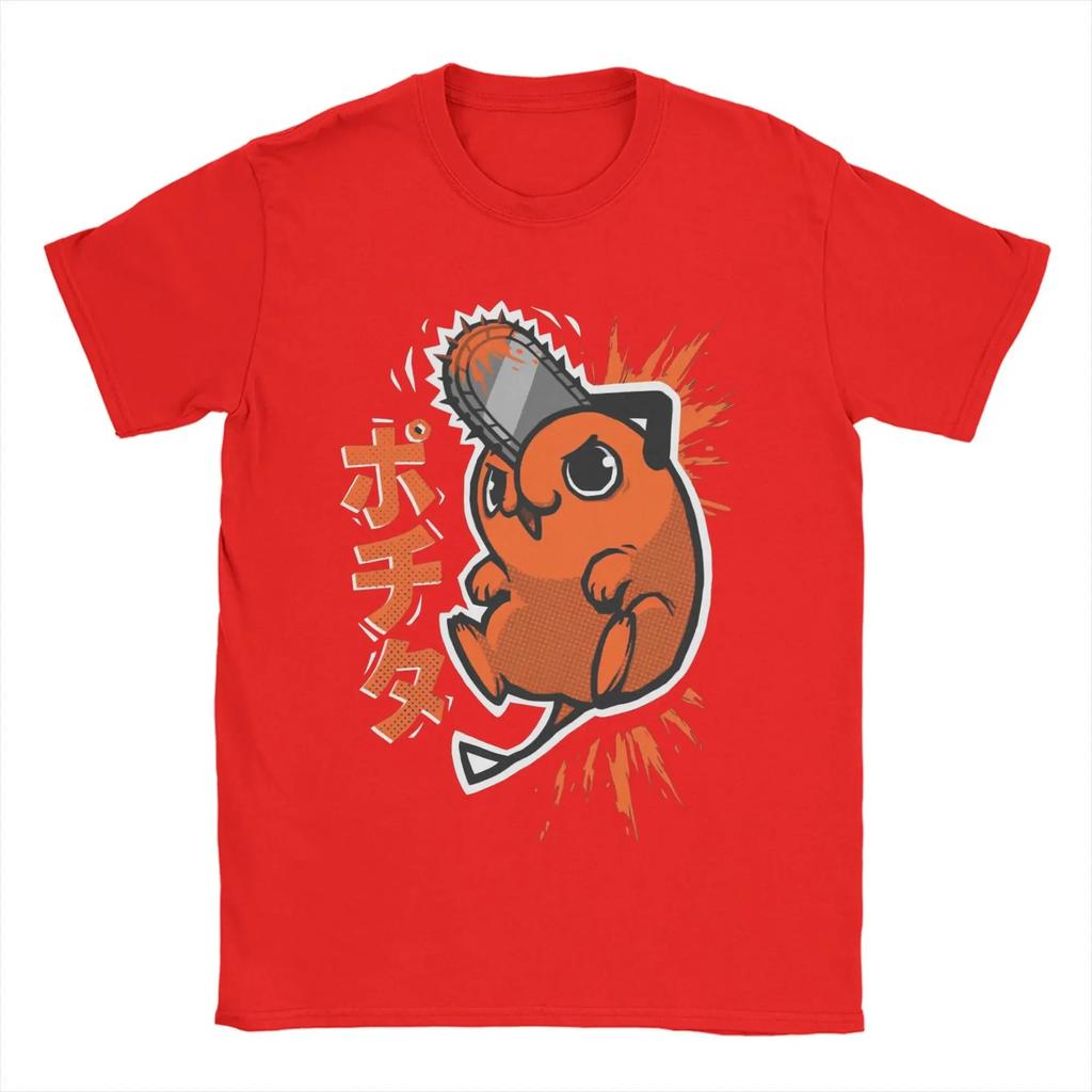 Pochita Poster T Shirt Chainsaw Man Graphic Oversized T-shirt Couple Aesthetic Clothes Trendy Tshirt Short Sleeve Retro Clothing